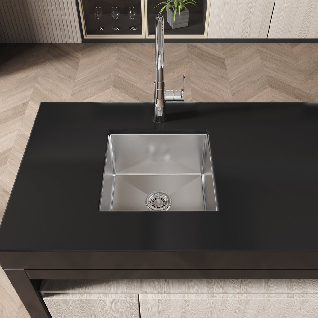 Stainless Steel Kitchen Sink - 18"x18" Single Bowl