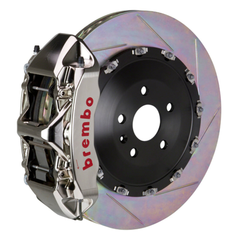 Brembo 09-16 Panamera/S/4S/Turbo Fr GTR BBK 6 Pist Billet 405x34 2pc Rotor Slotted Type1 - Nickel 1N2.9518AR