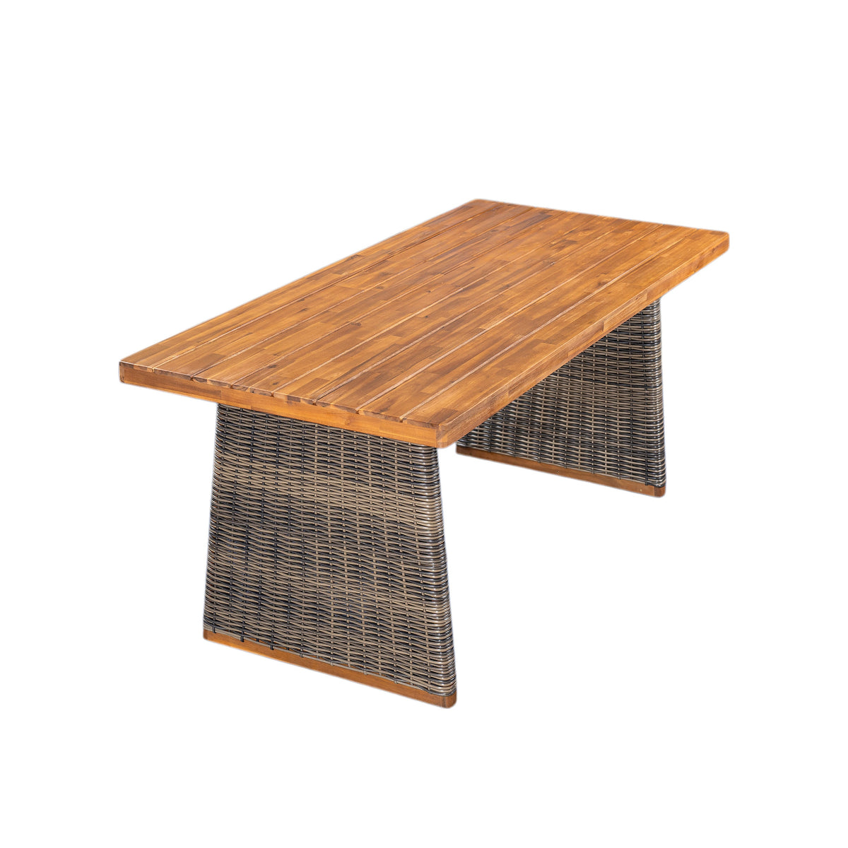 Outdoor 6 Pieces Acacia Wood Dining Set with Cushion