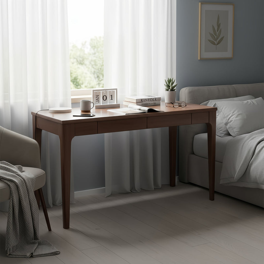 Solid Wood Desk with Drawers, Standing Desk