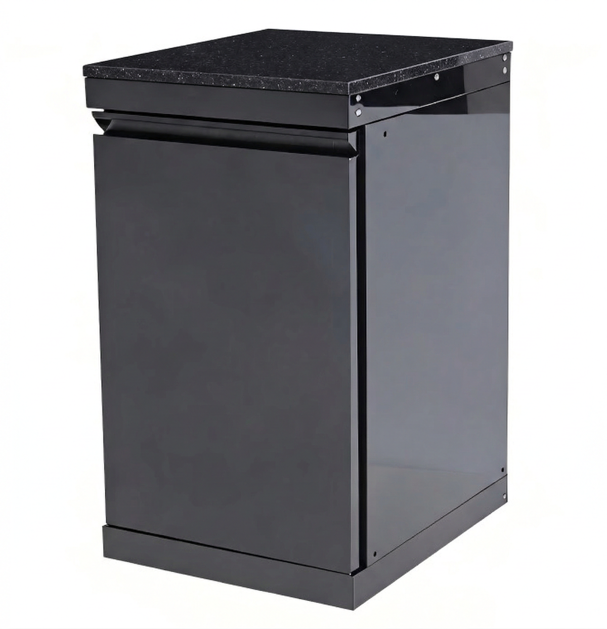 Black Single-Door Storage Locker for Outdoor Kitchen Islands