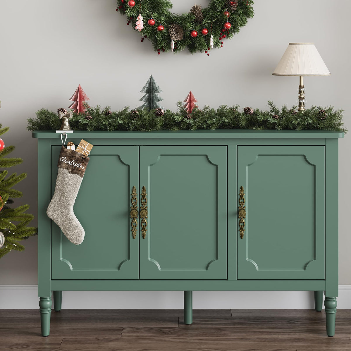 Mid-Century 3-Door Buffet Cabinet for Dining Room