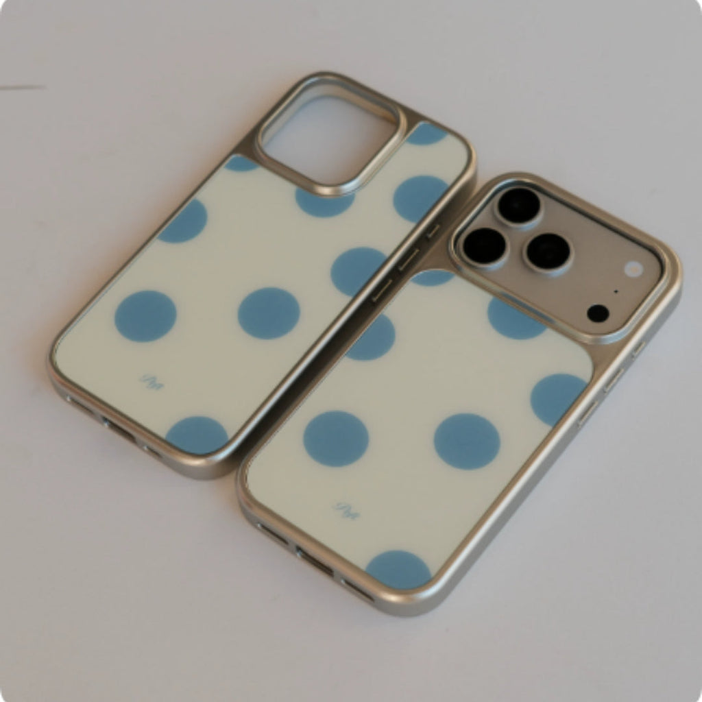 Christmas Retro Polka Dot Frosted Glass Phone Case