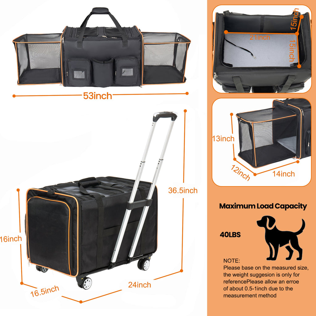 2 In 1 Large Cat Carrier for 2 Cats