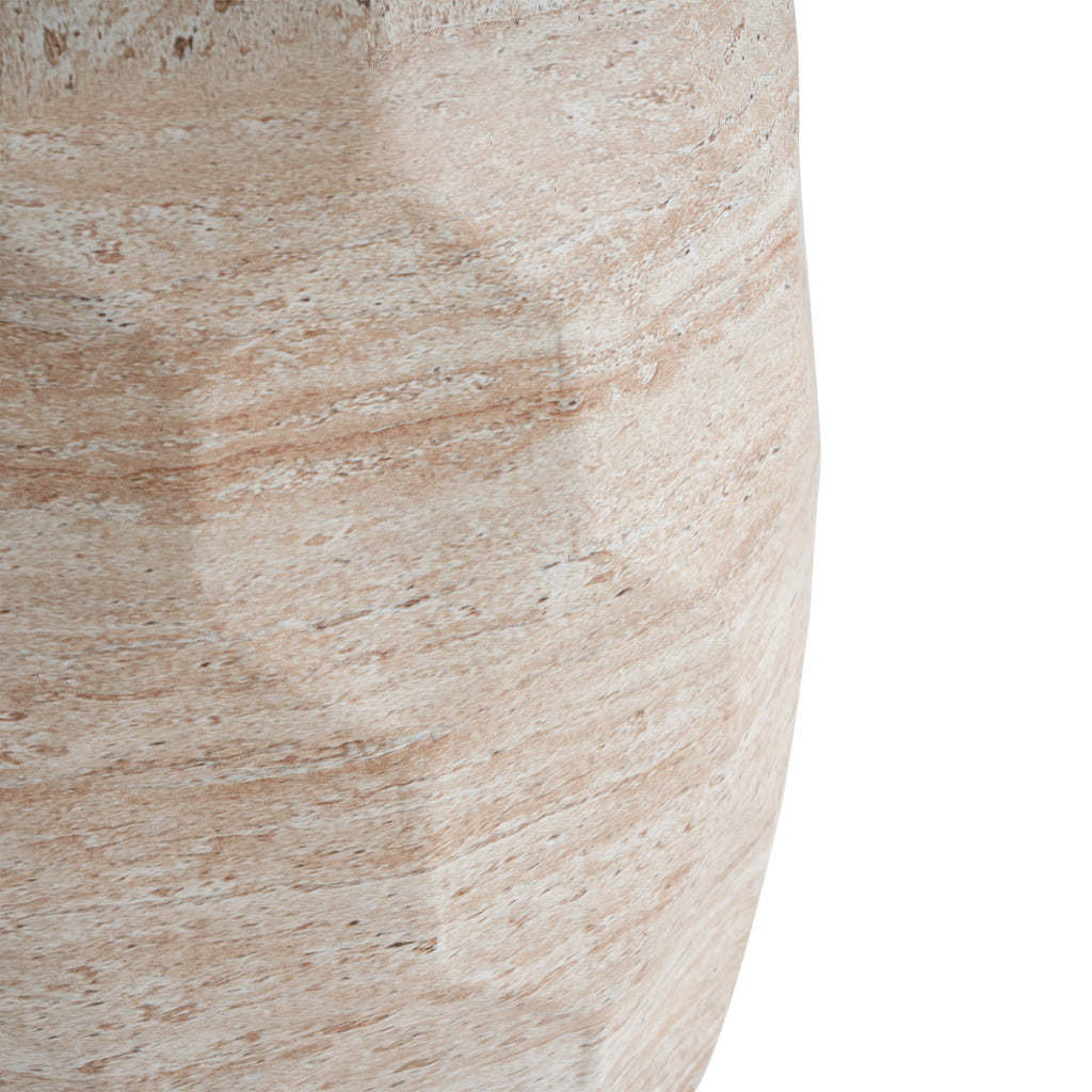 Outdoor/Indoor Lightweight Concrete Side Table - Travertine Finish