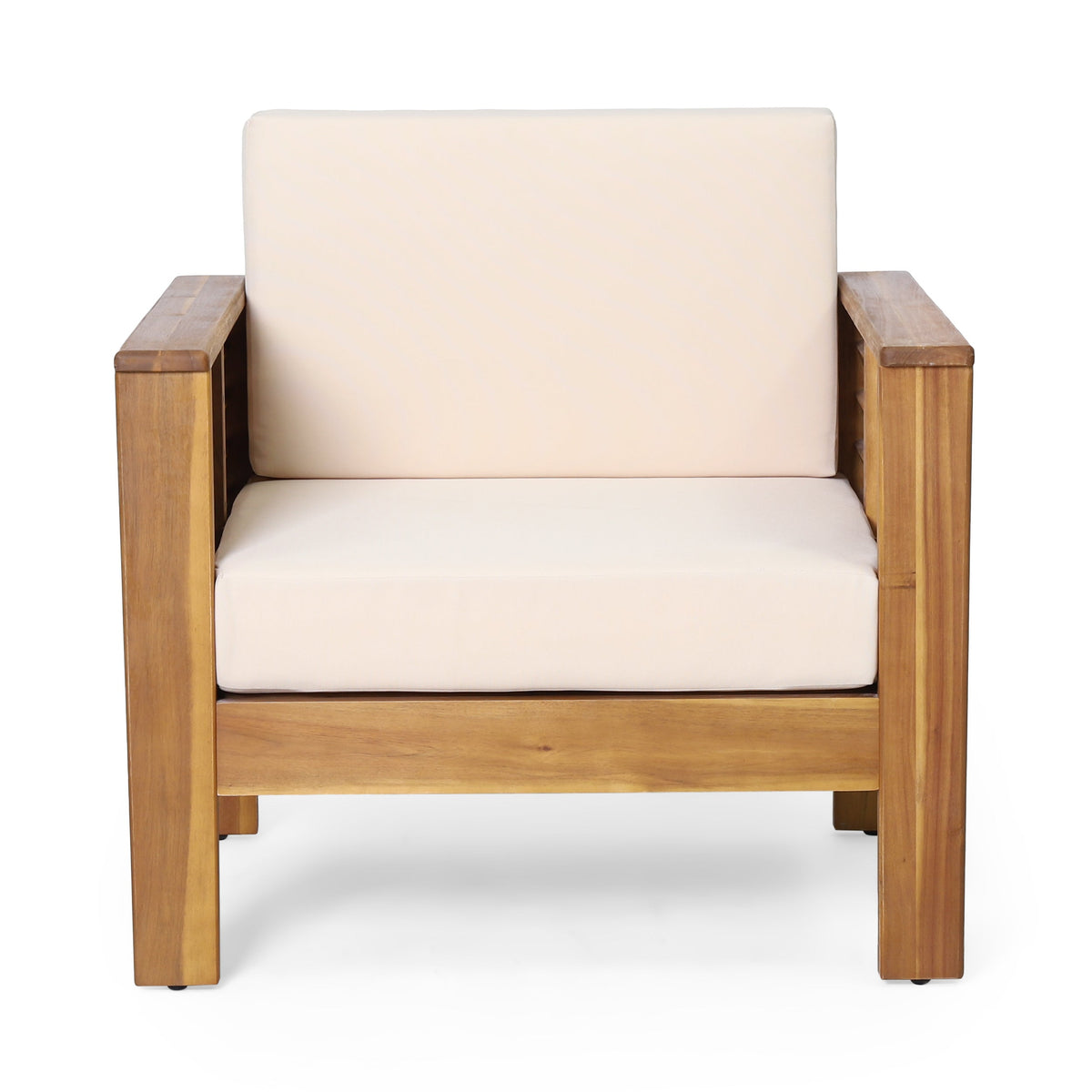 Outdoor Acacia Wood Club Chairs with Cushions