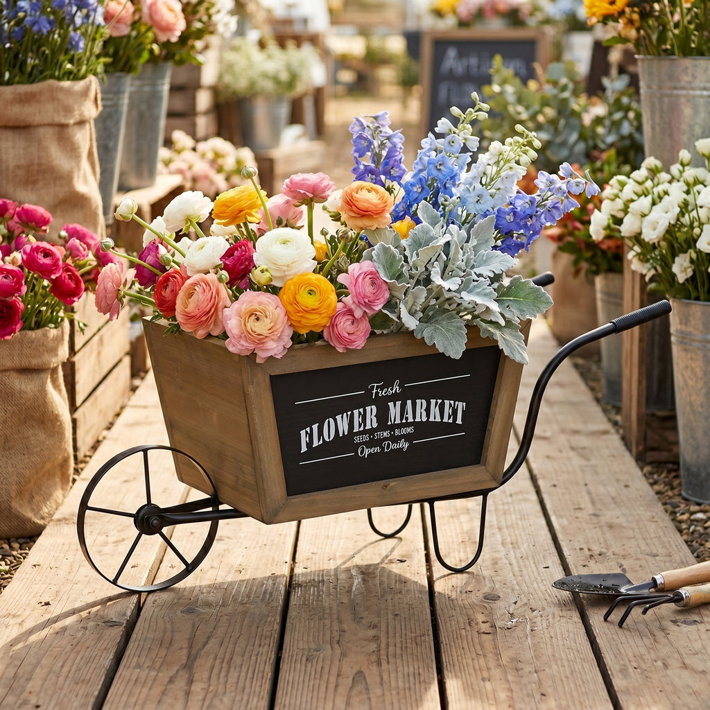 Farmhouse Wheelbarrow Planter