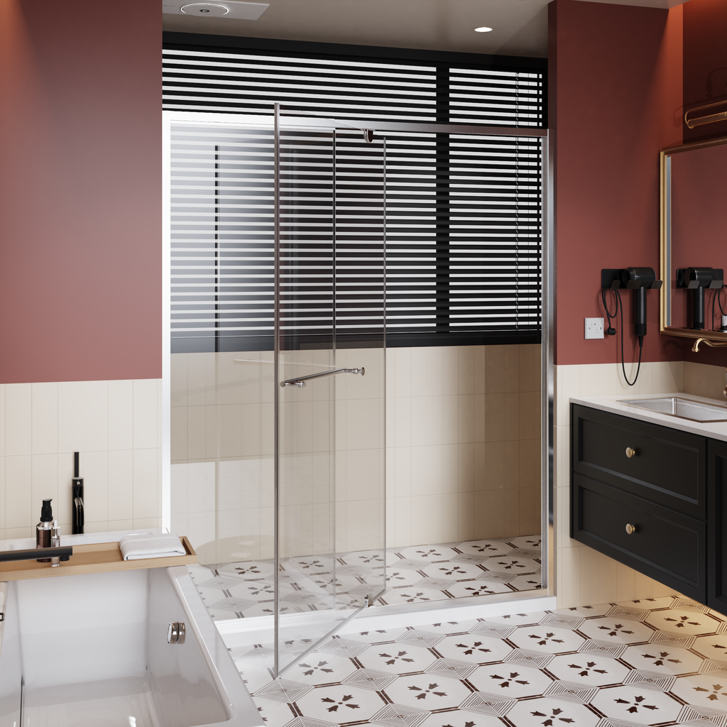 56-60 in W x 72 in H Pivot Shower Door