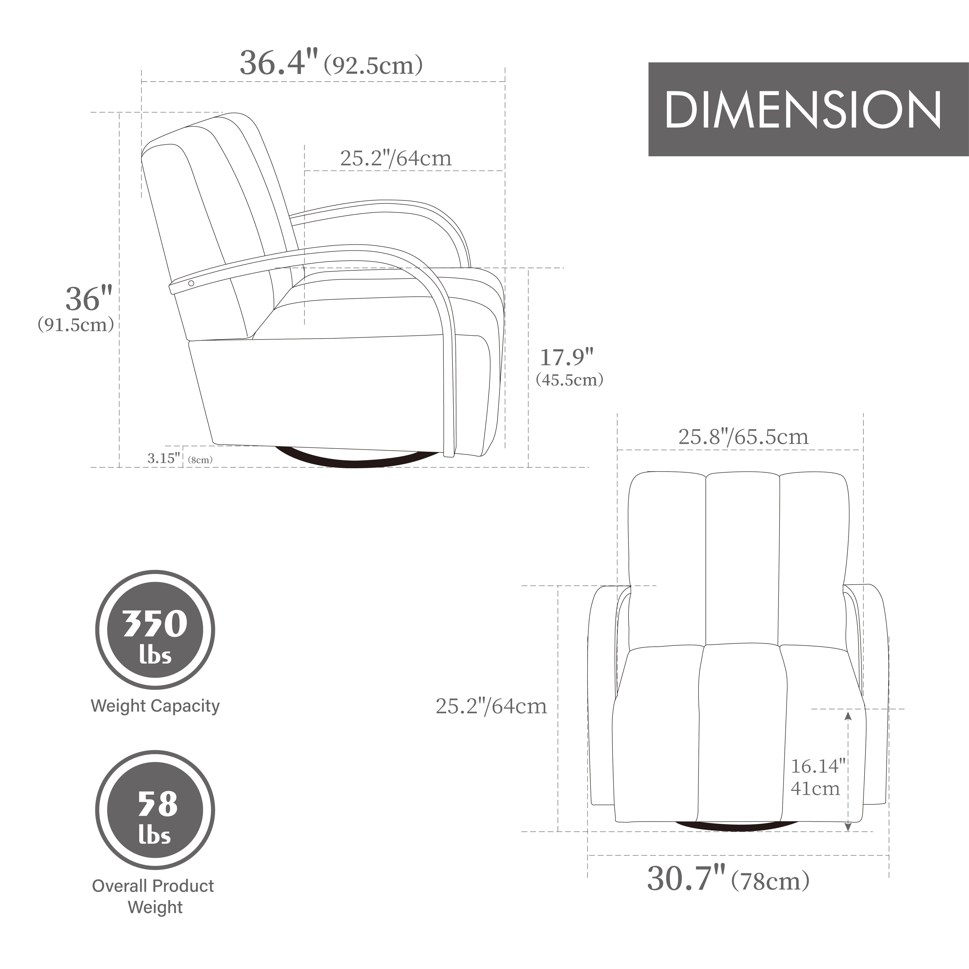 30.7"W Upholstered 360° Swivel Accent Chair