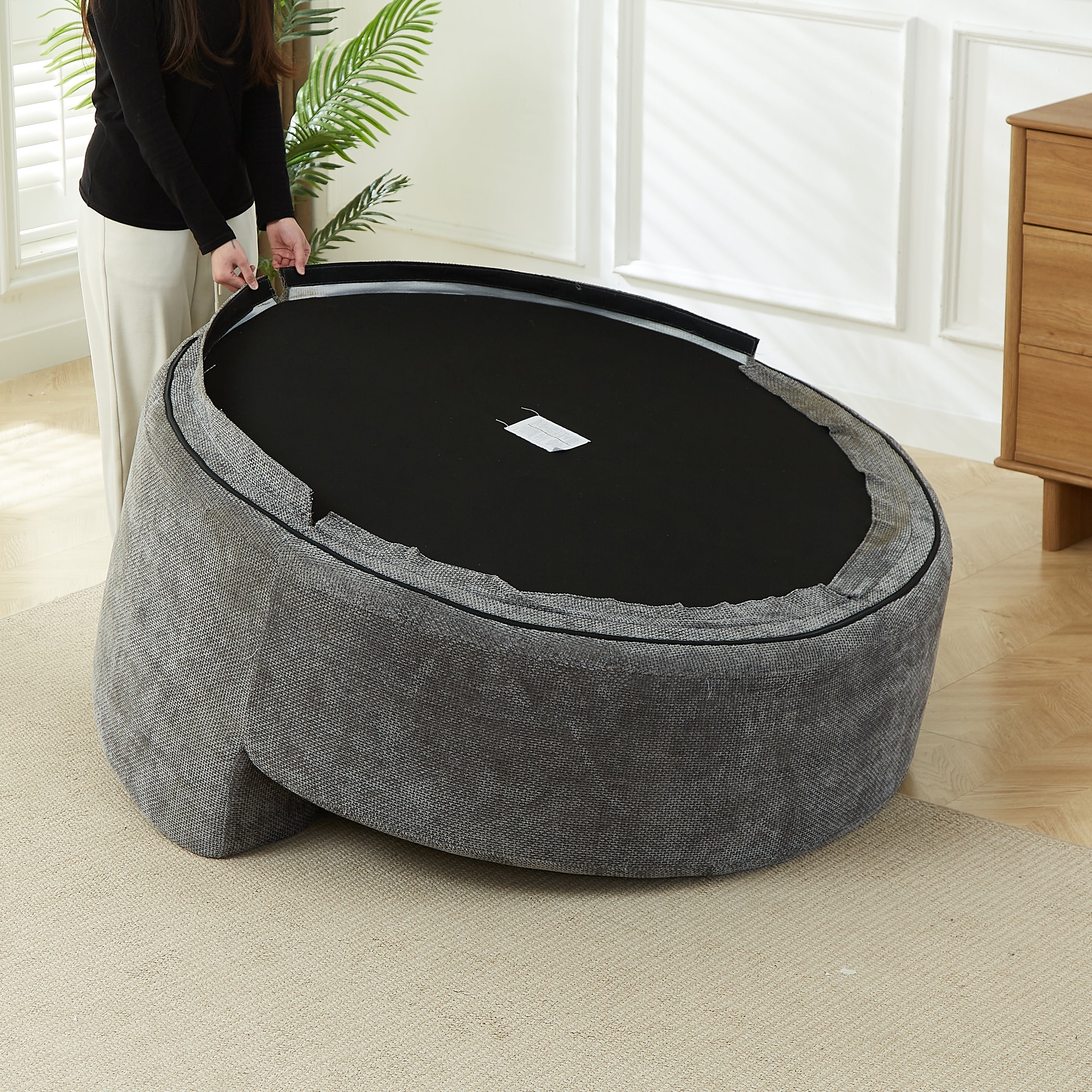 55''L Chenille Foam Single Swivel Chair