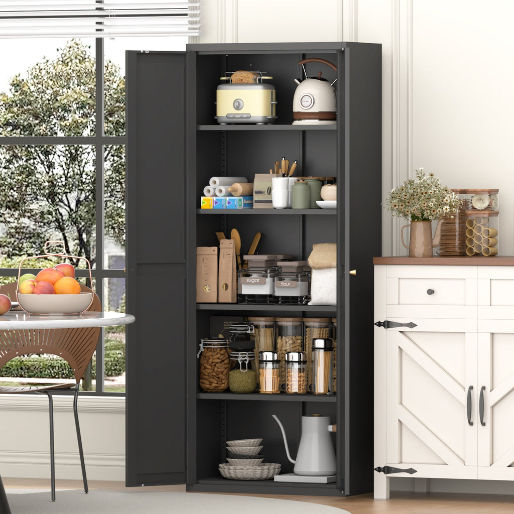 2 Doors Metal Storage Cabinet Kitchen Pantry Cabinet