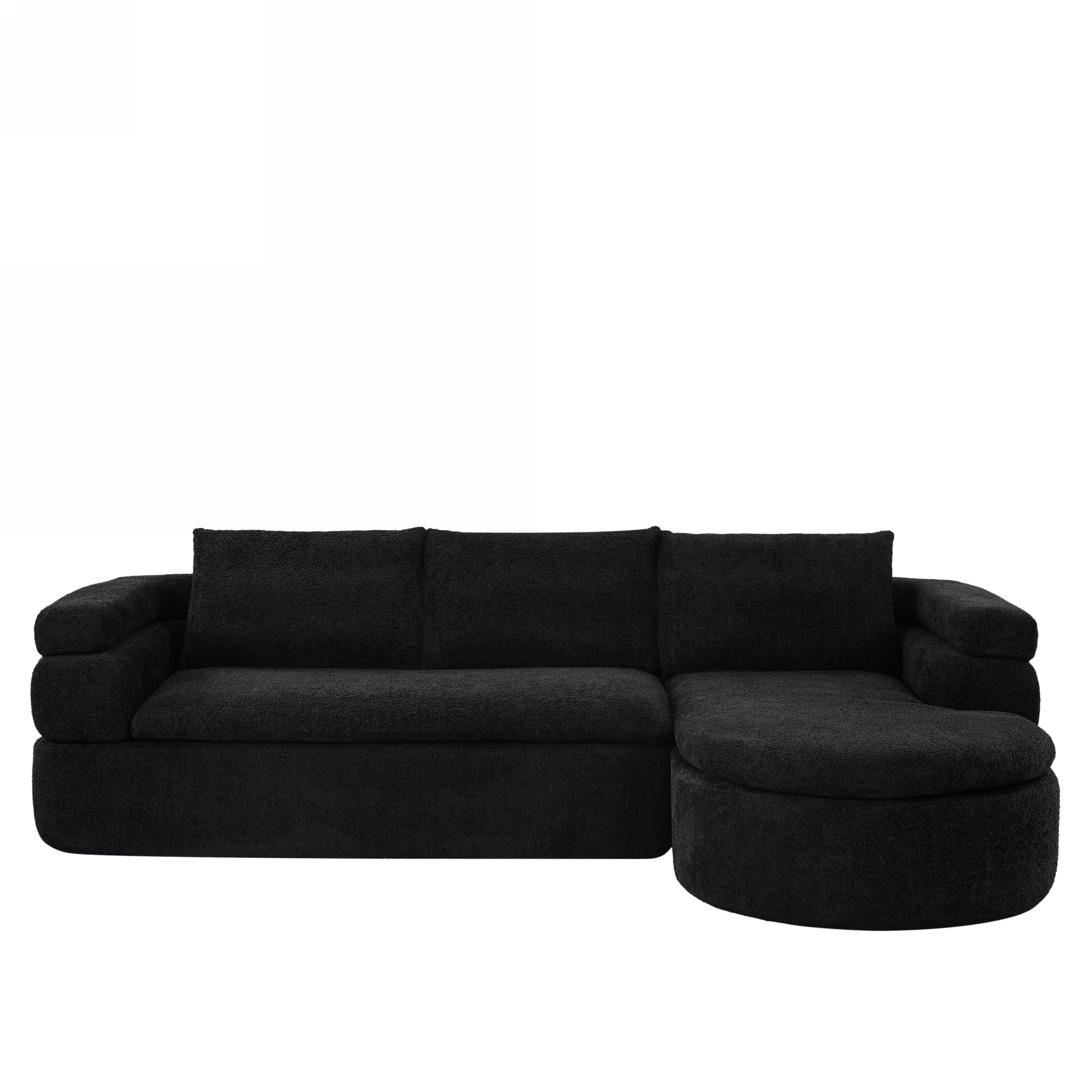 106" L-Shape Sectional Sofa - Black