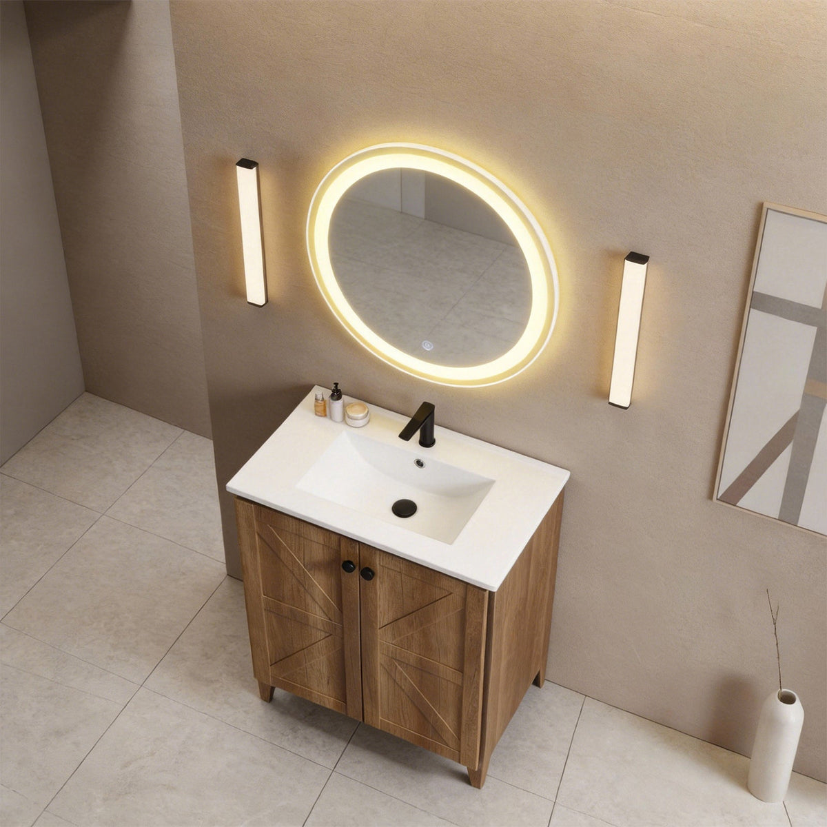 30-Inch Golden Bathroom Vanity