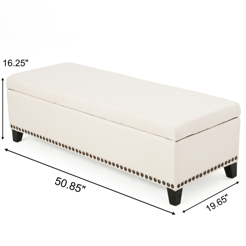 Stylish Tufted Storage Ottoman with Nailhead Trim