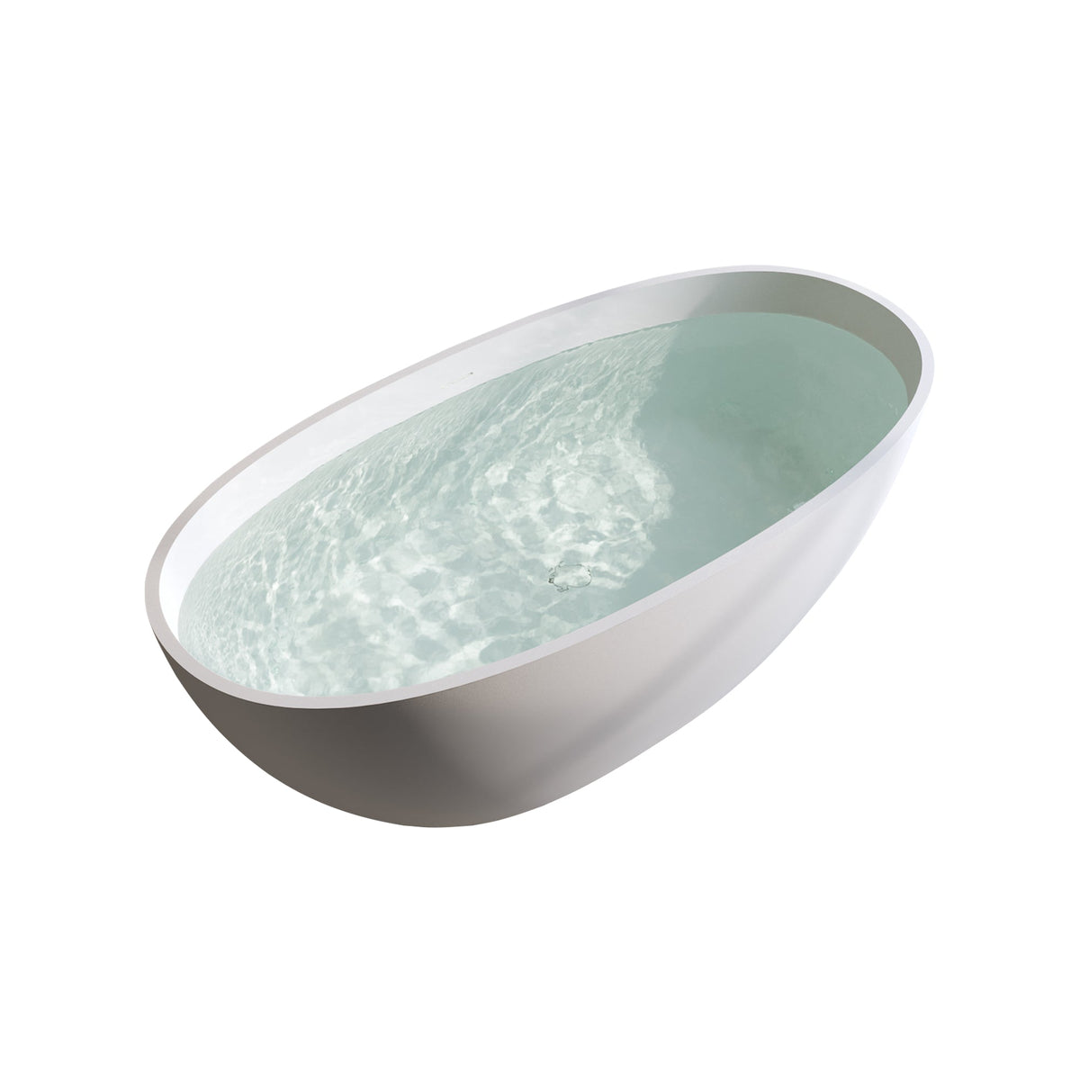 Solid Surface Matte Tub - 70.8" Freestanding Bathtub