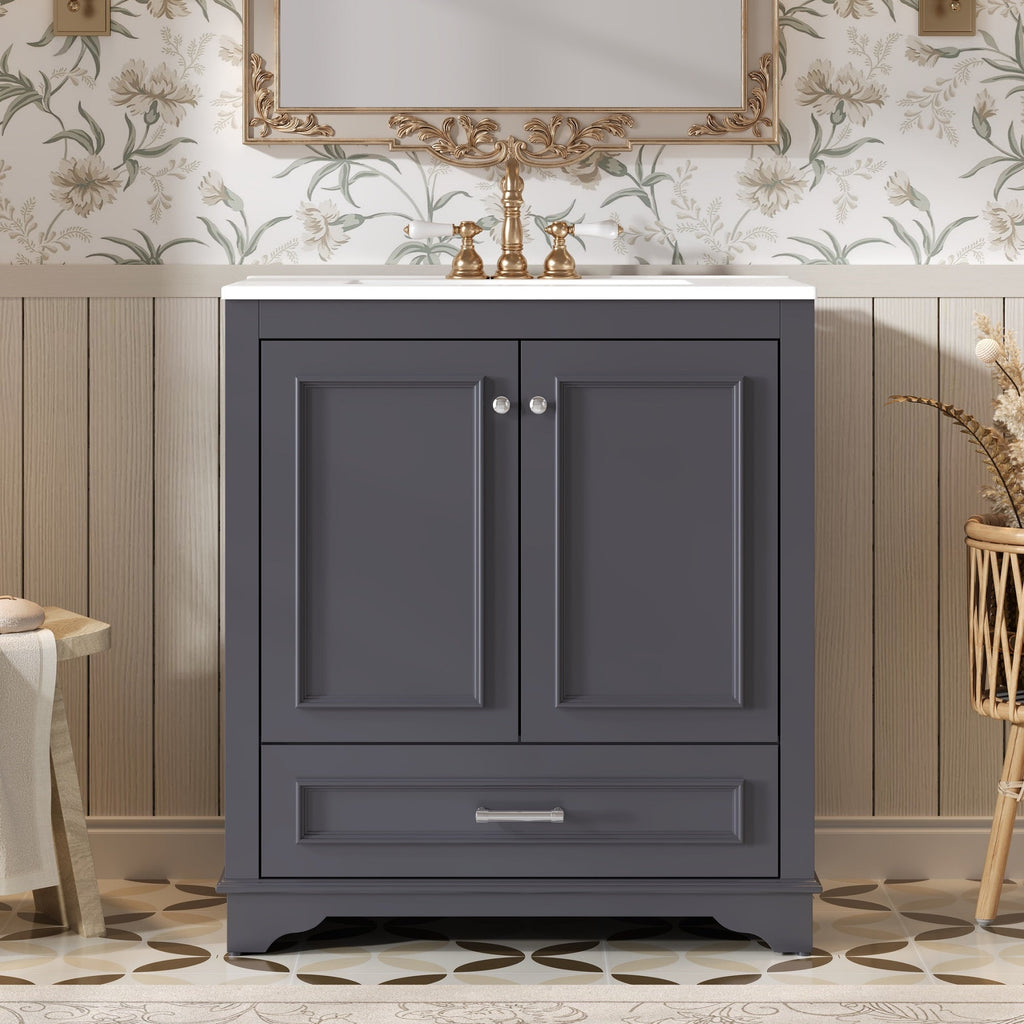 30" Luxurious Bathroom Vanity with Ceramic Sink