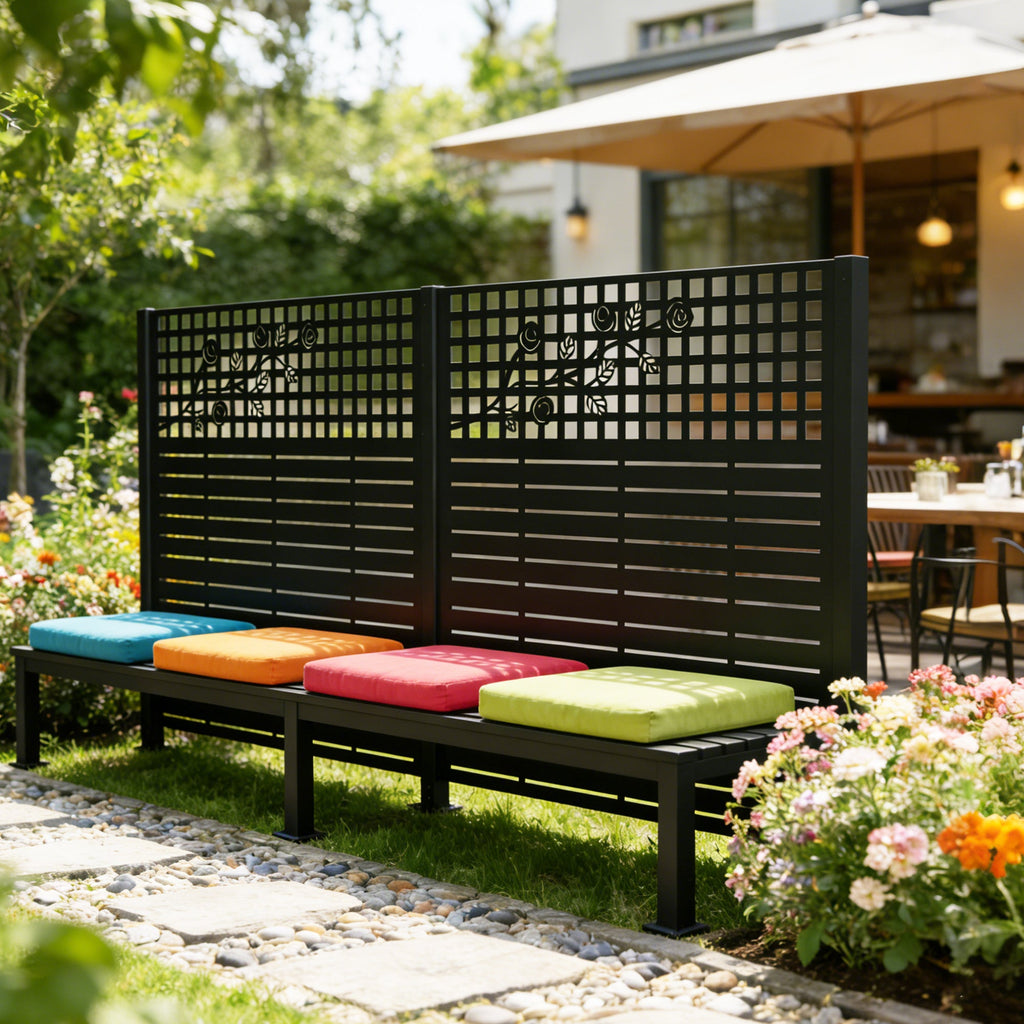W48'' x H47.3'' x 2 Panels Metal Privacy Screen