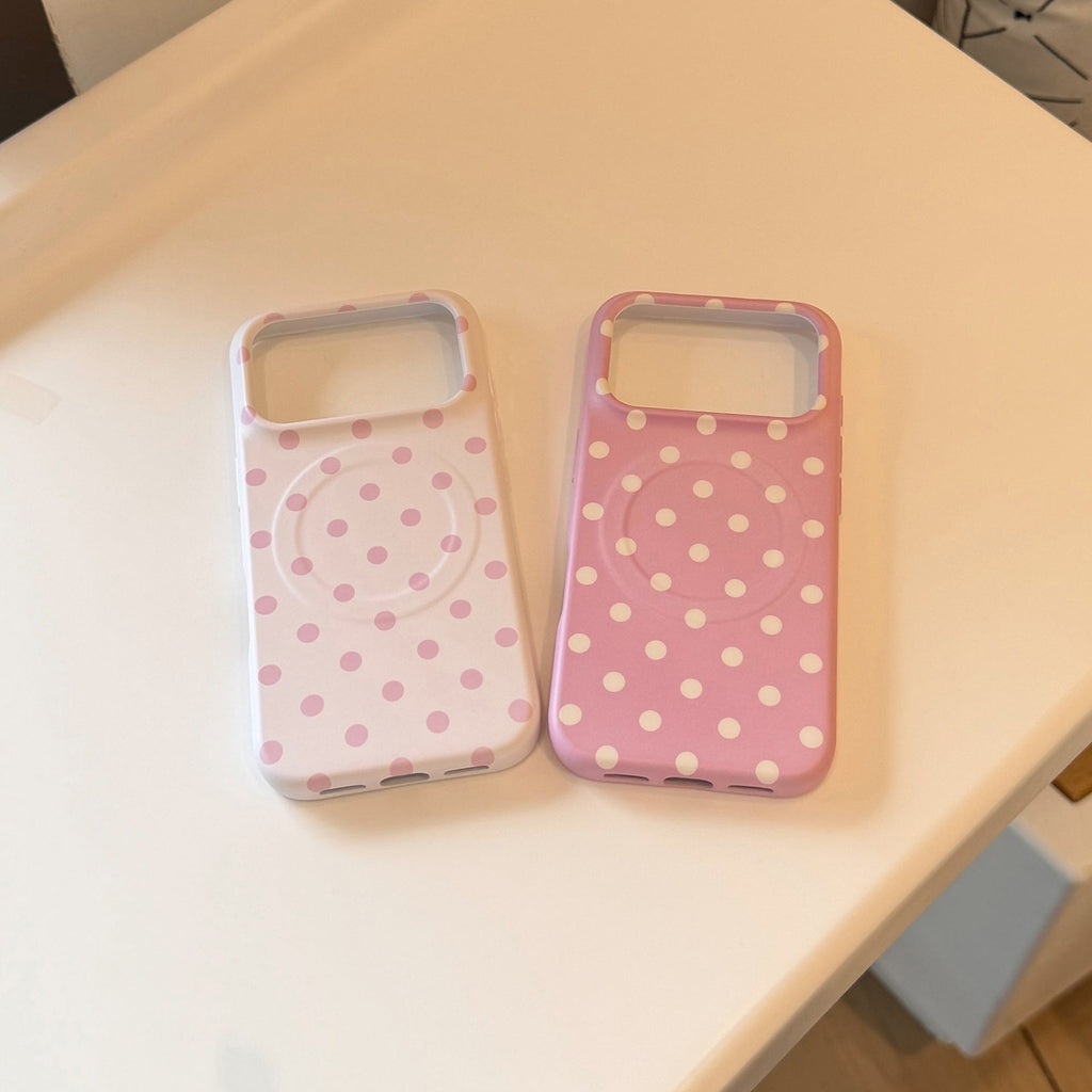 Versatile Cream Polka Dot Magnetic Phone Case