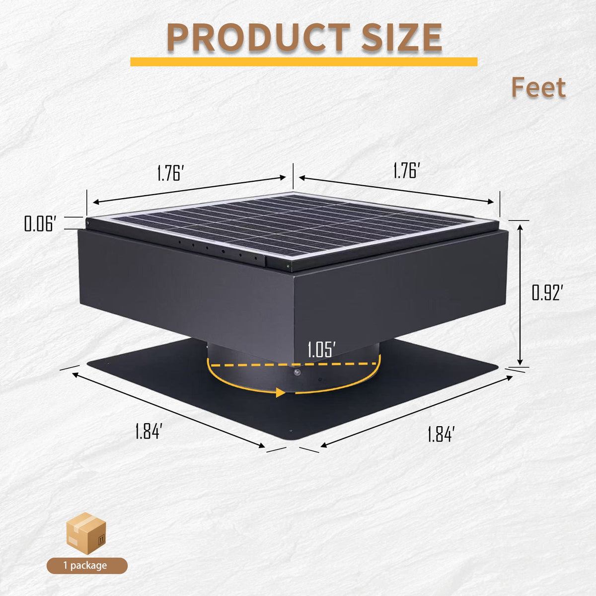 12" Solar Roof Vent Fan