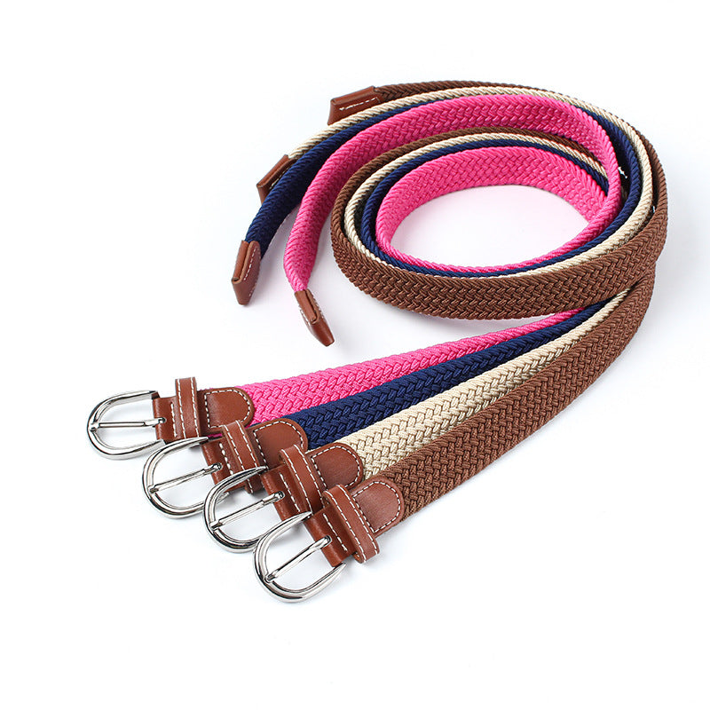 Youth Student Canvas Elastic Braided Belt
