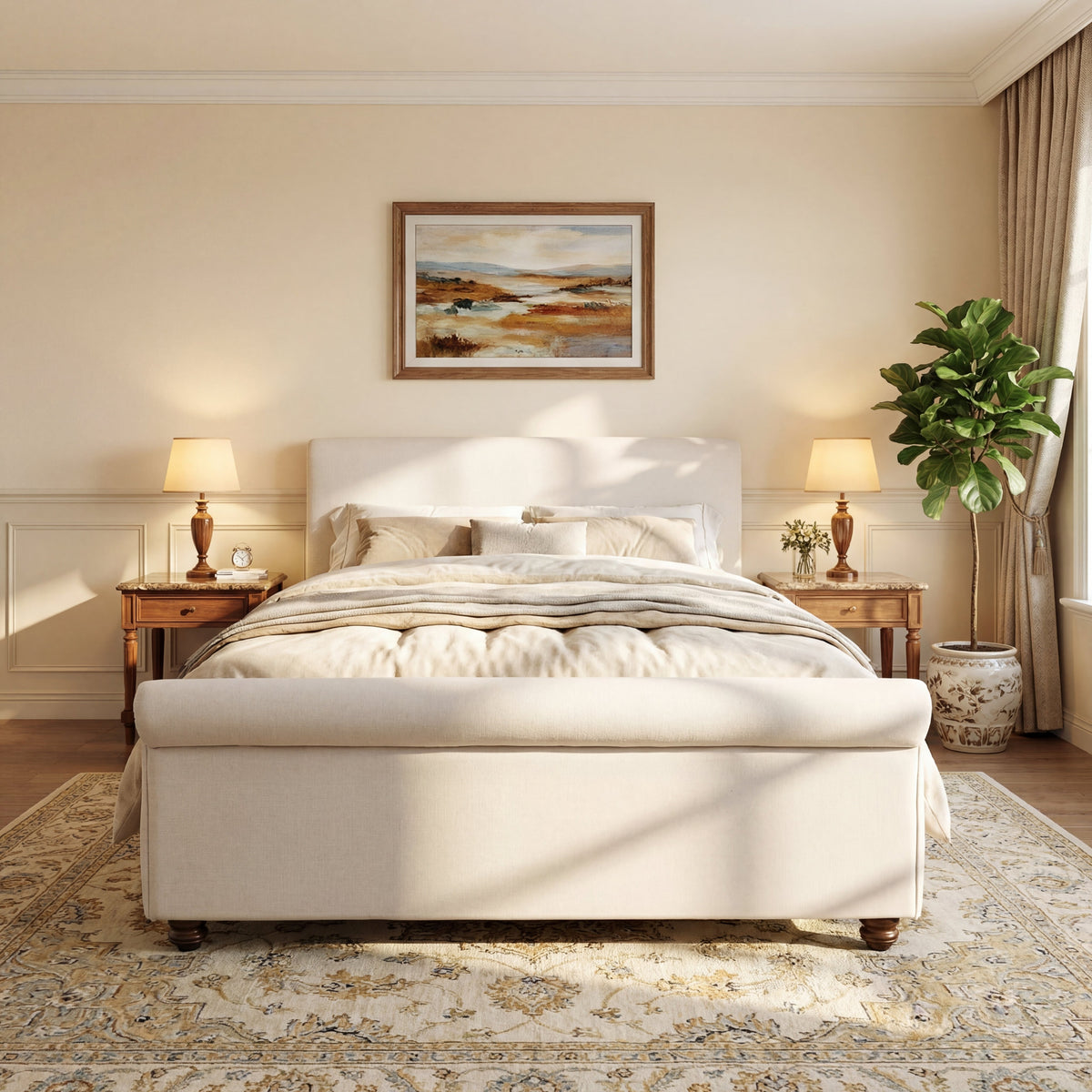 Queen Size Upholstered Bed Frame