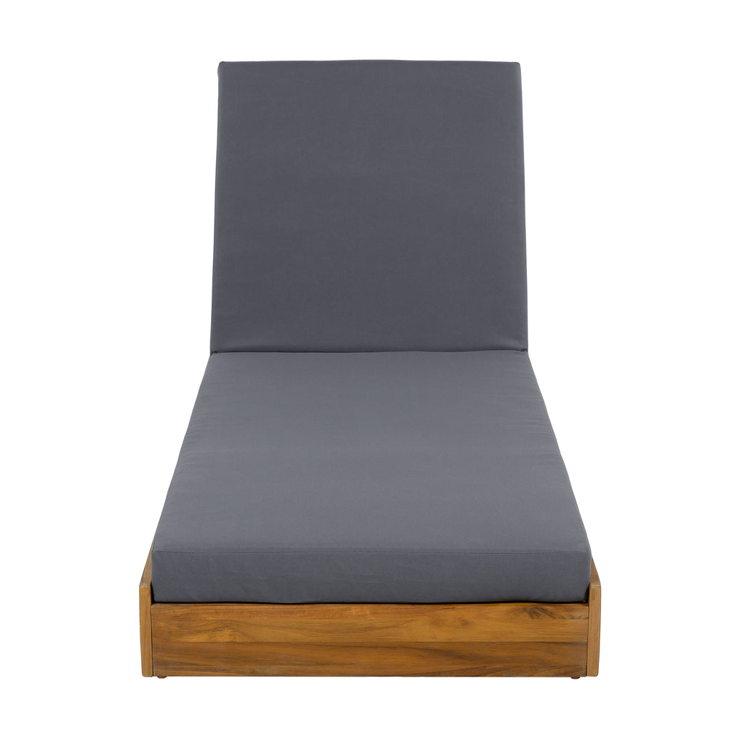 Lounge Chaise Set, Acacia Wood with Water-Resistant Lounge Cushions