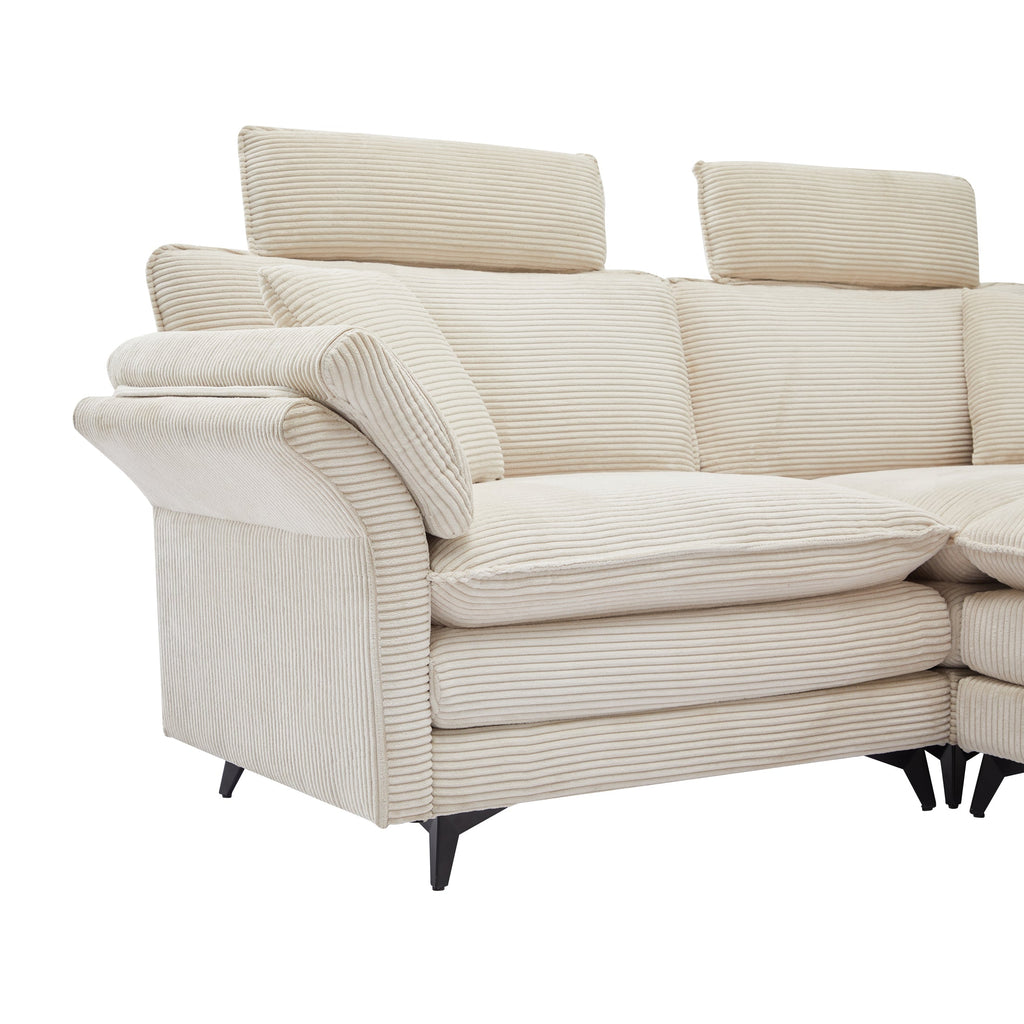 Modern Corduroy Upholstered Sectional Sofa