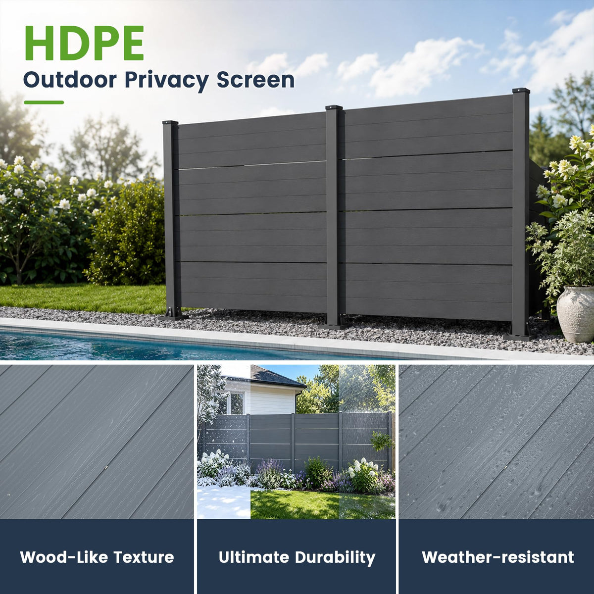 50" W x 49" H Outdoor Privacy Screen