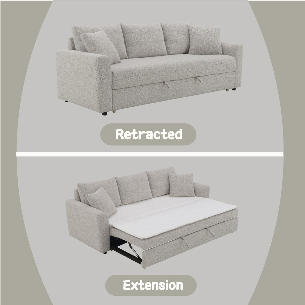 Connie Beige Boucle Sleeper Sectional