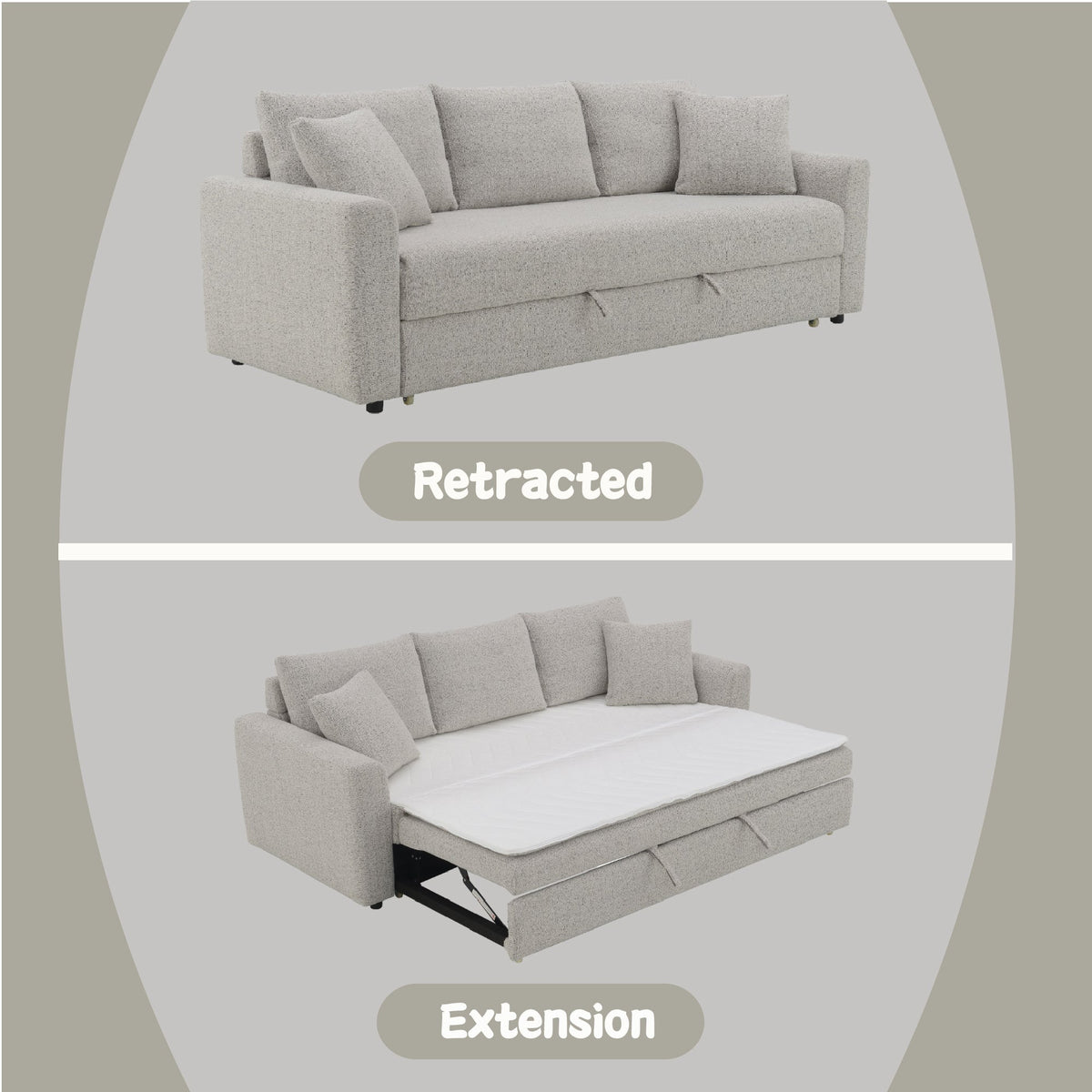 Connie Beige Boucle Sleeper Sectional