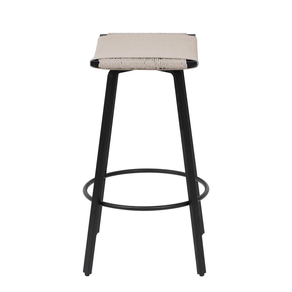 Backless Handwoven Kitchen Dining Bar Stools Set of 2