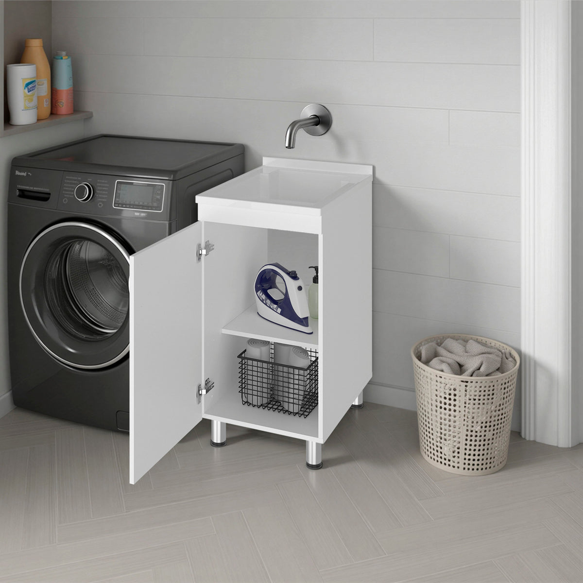 Darwin Freestanding Utility Tub and Sink Cabinet