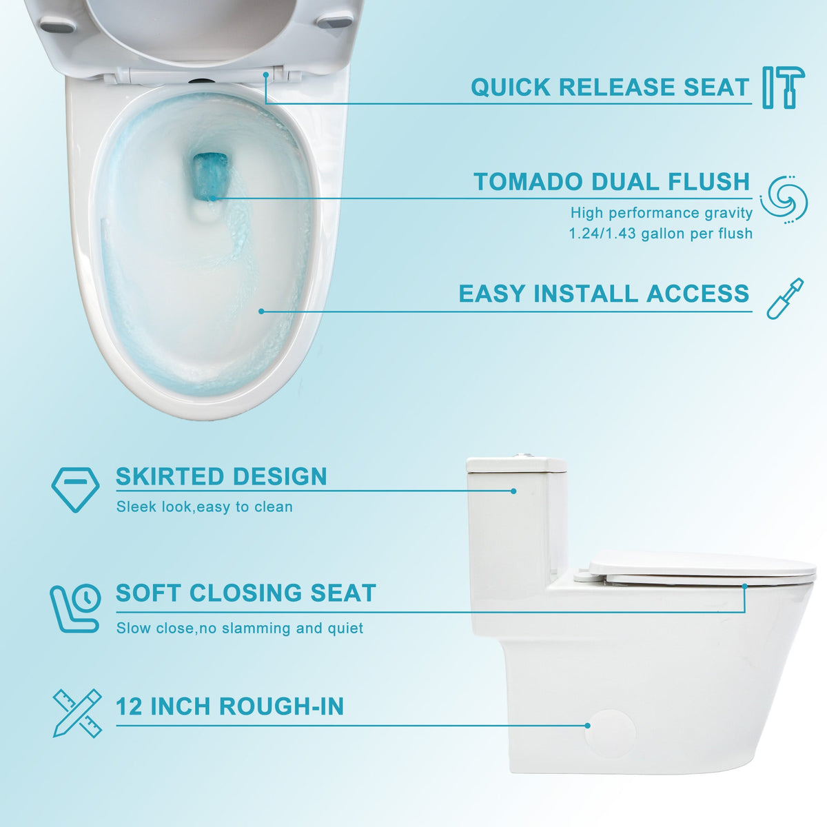 Ceramic One Piece Toilet for Bathroom