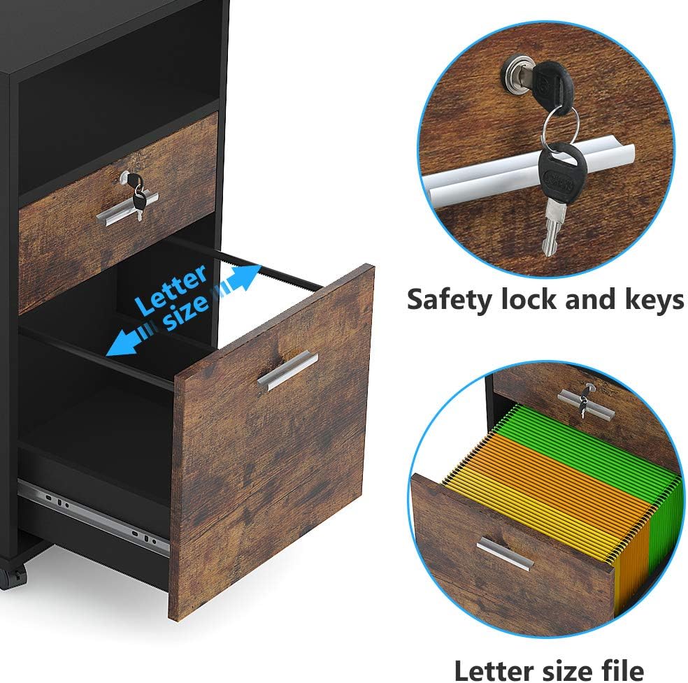 Mobile File Cabinet with Lock