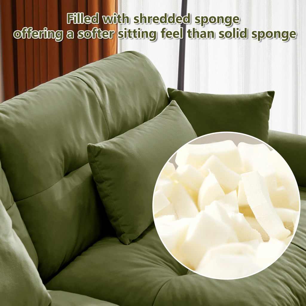 Extra Large 3 Seat Modern Velvet Sofa