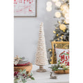 D5.1x21.7" Fringes Embellished Cone With Wooden Base