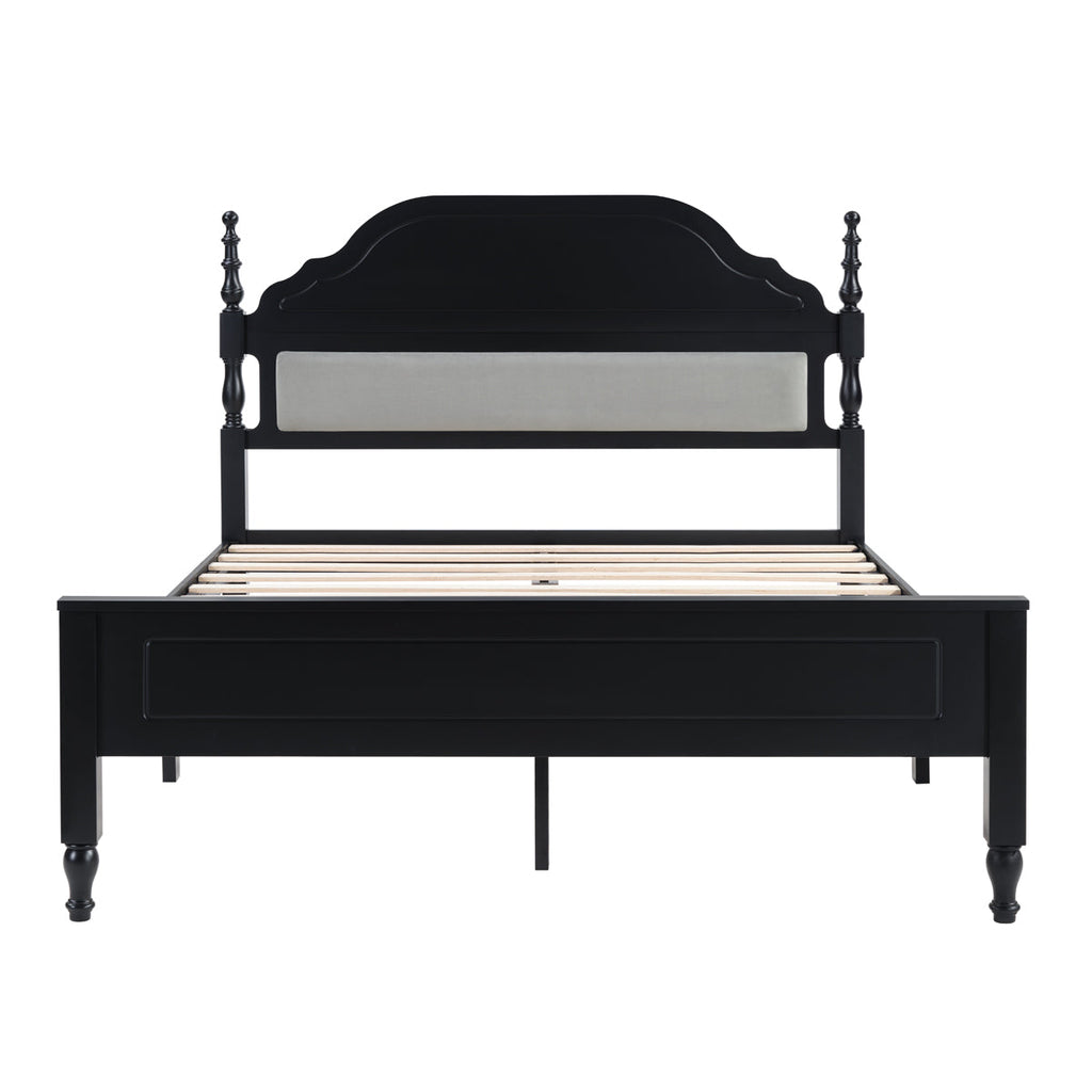 Elegant Bedroom Centerpiece Queen Bed with Padded Headboard Insert