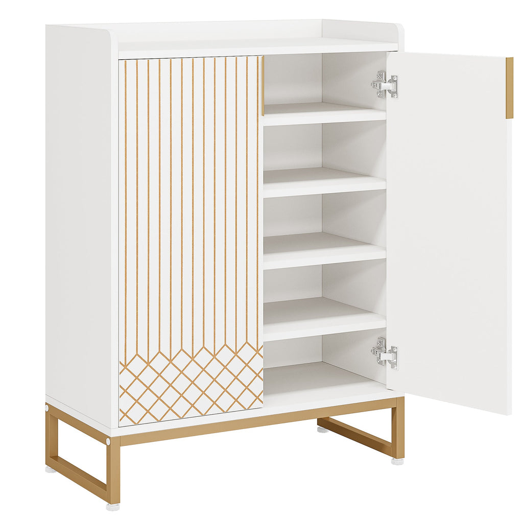 29.52 Inches White Shoe Cabinet