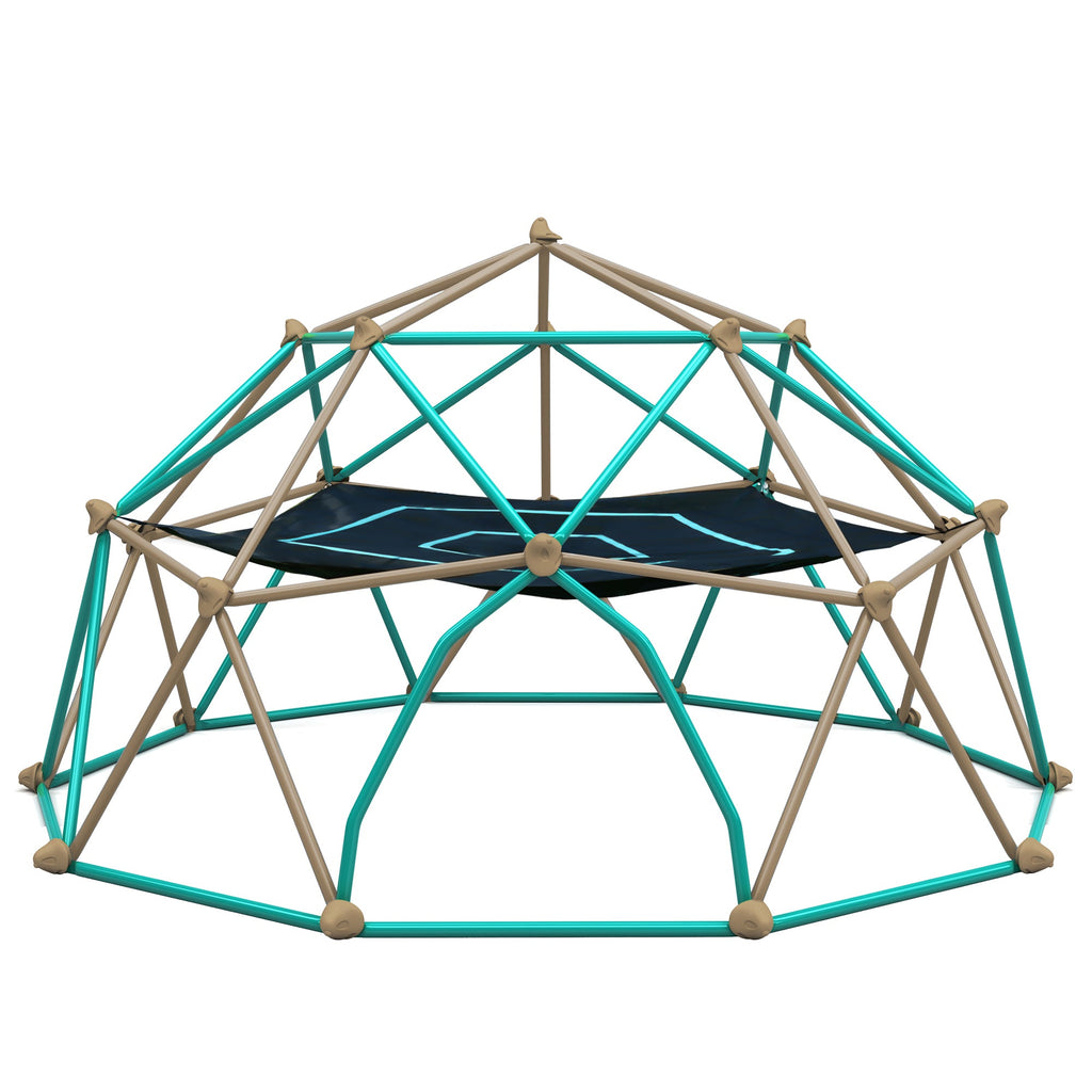 12ft Geometric Dome Climber Play Center, Kids Climbing Dome Tower with Hammock