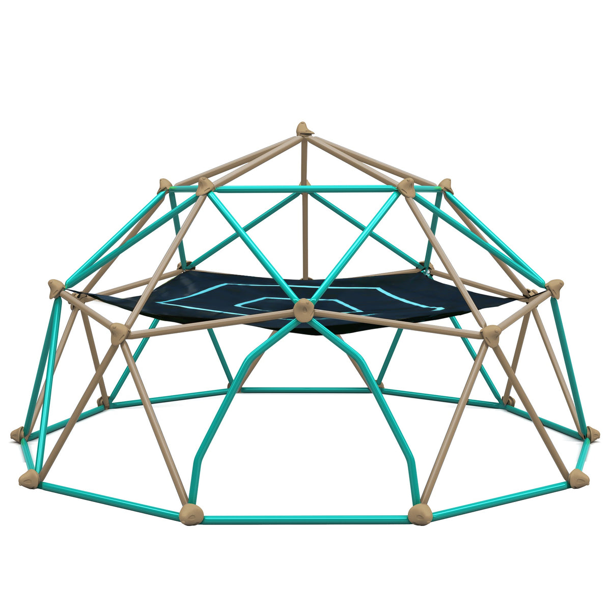 12ft Geometric Dome Climber Play Center, Kids Climbing Dome Tower with Hammock