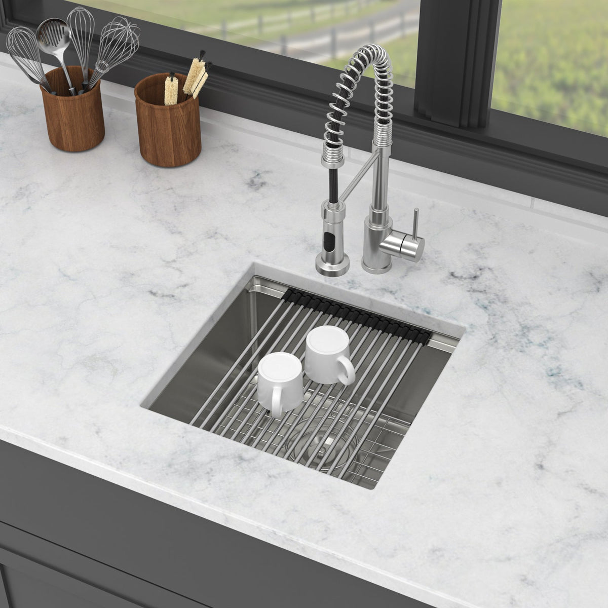 17" Undermount Kitchen Sink - Workstation Design