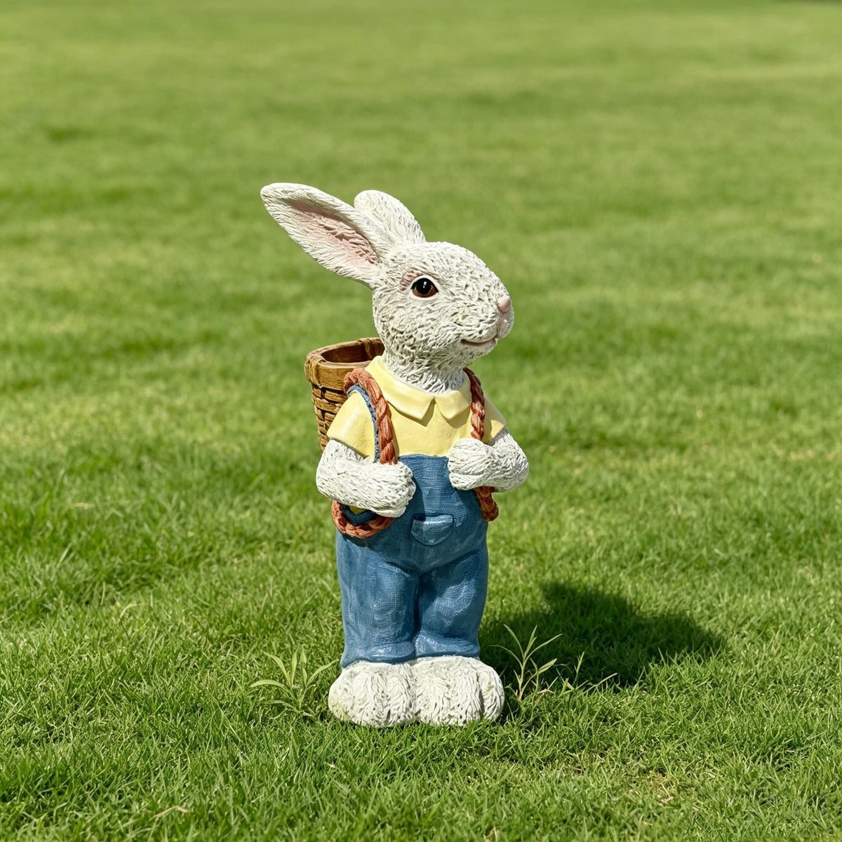 Simulated Couple Rabbit Statue Flower Pot Ornament