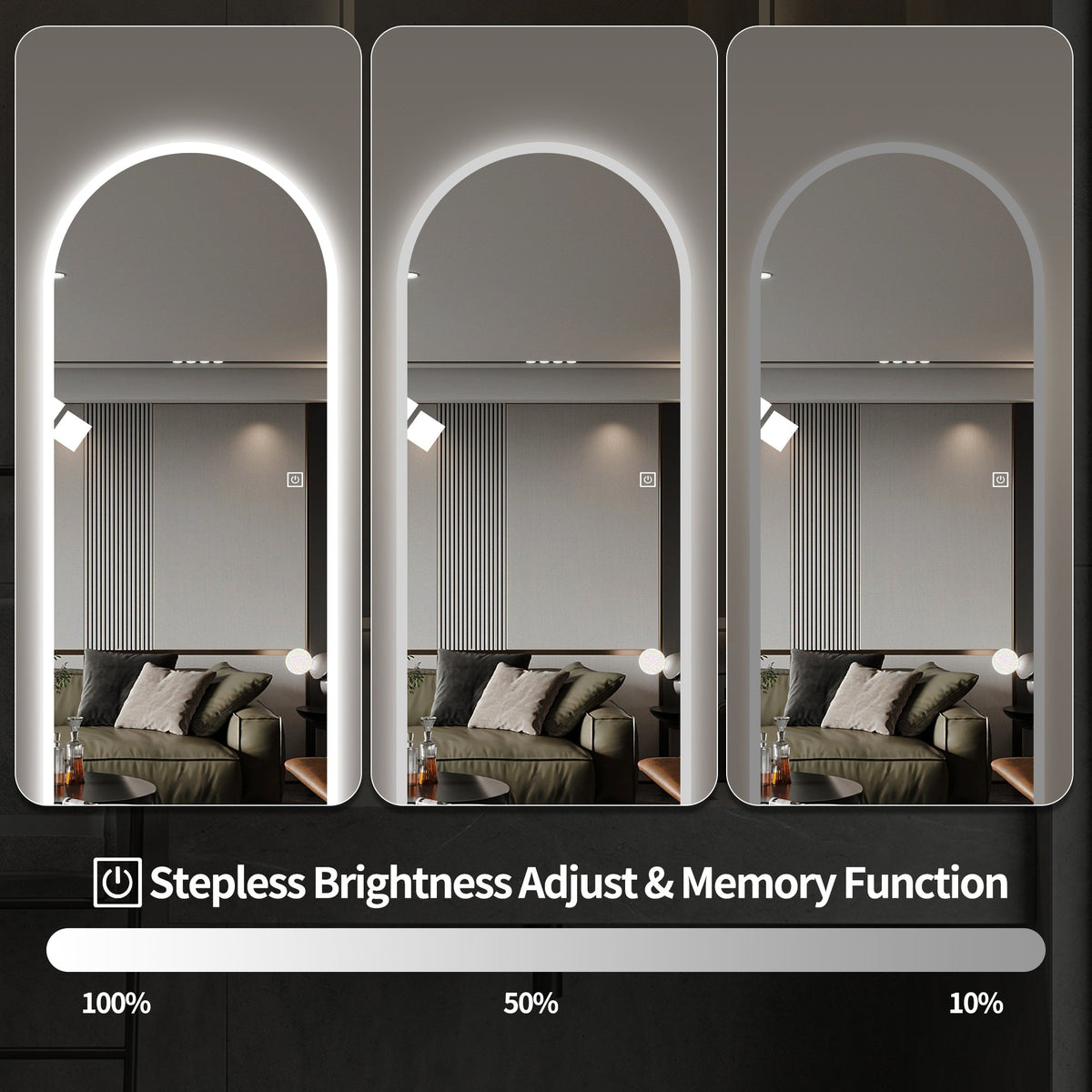65" x 21" LED Full Length Wall Mirror
