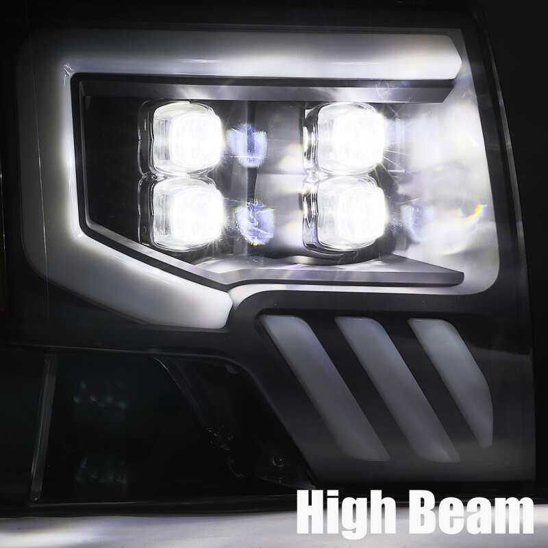 AlphaRex 09-14 Ford F-150 NOVA LED Proj Headlights Plank Style Matte Black w/Activ Light/Seq Signal 880192 *Discontinued