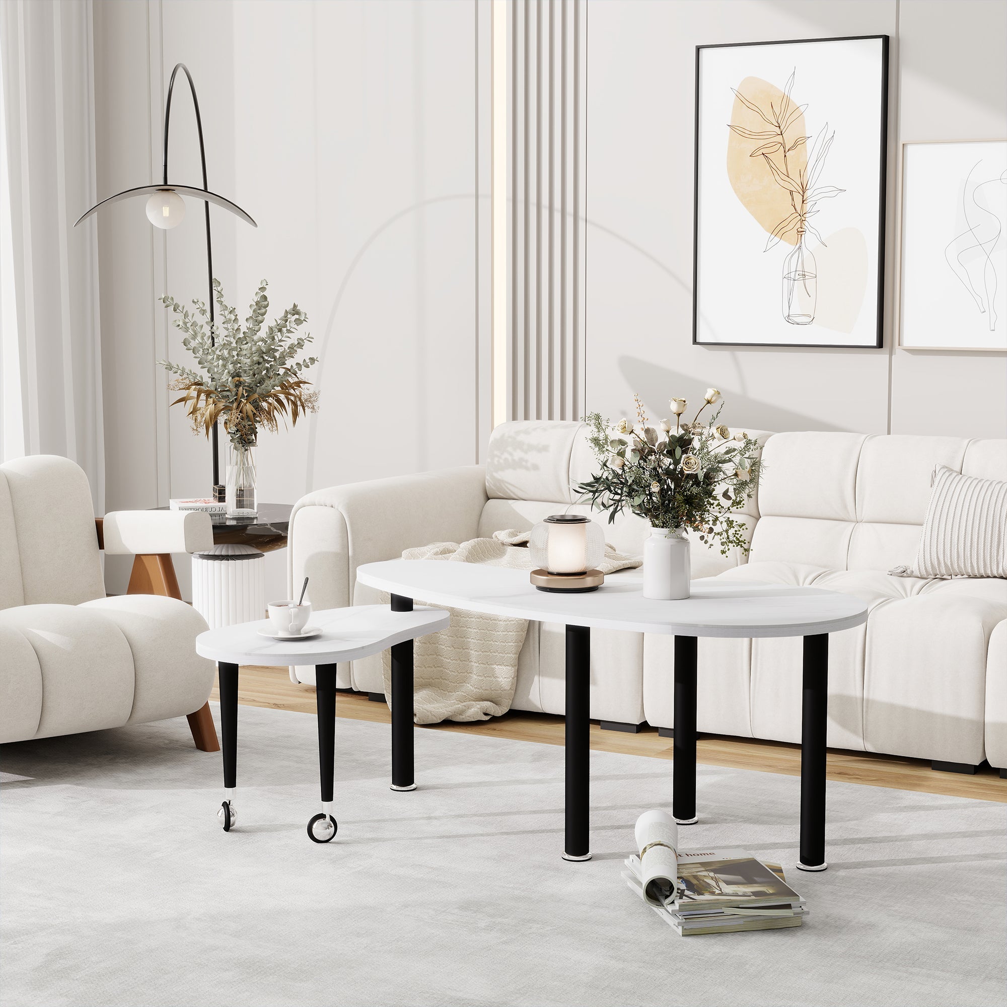 Contemporary Rotatable Cocktail Table