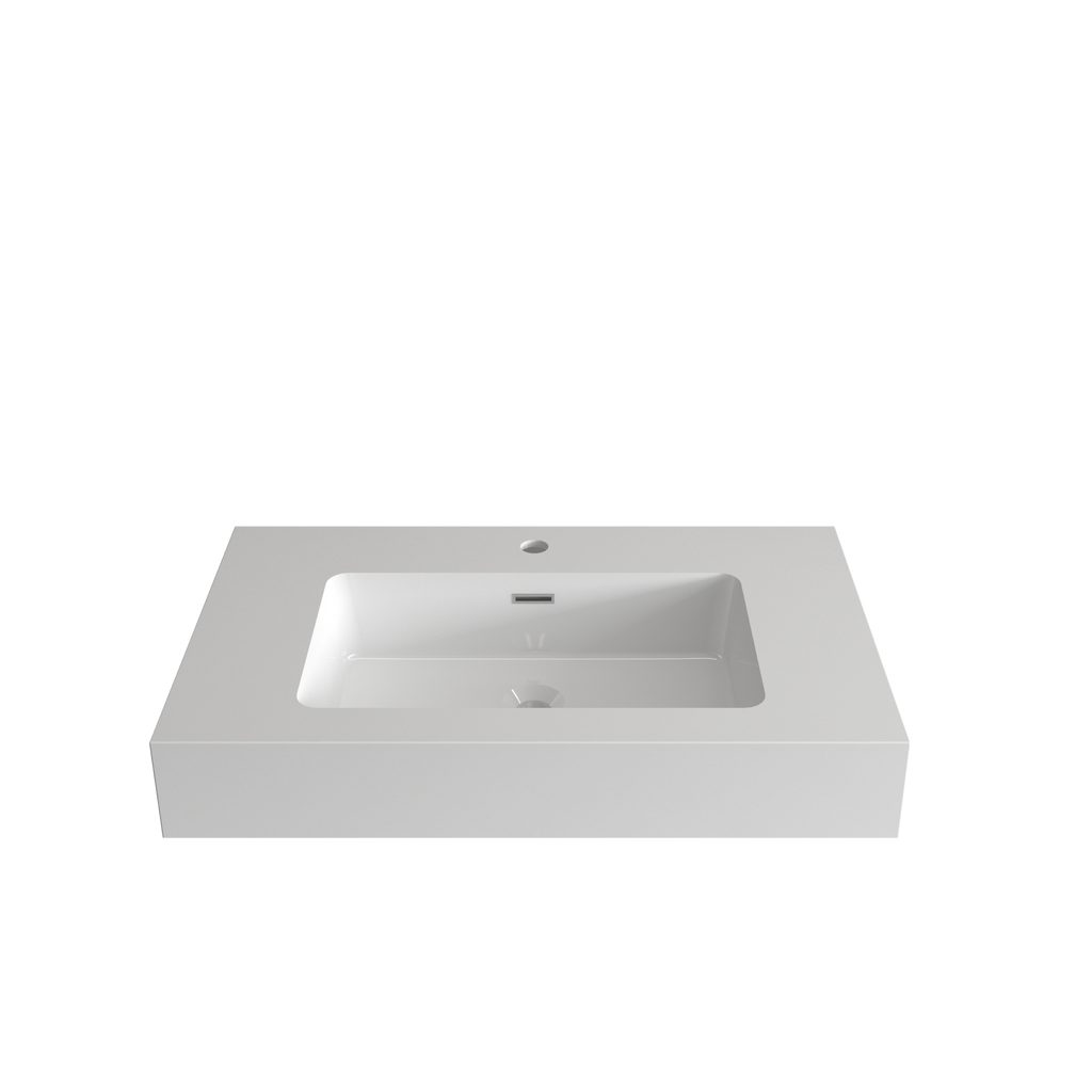 Glossy White Integrated Basin
