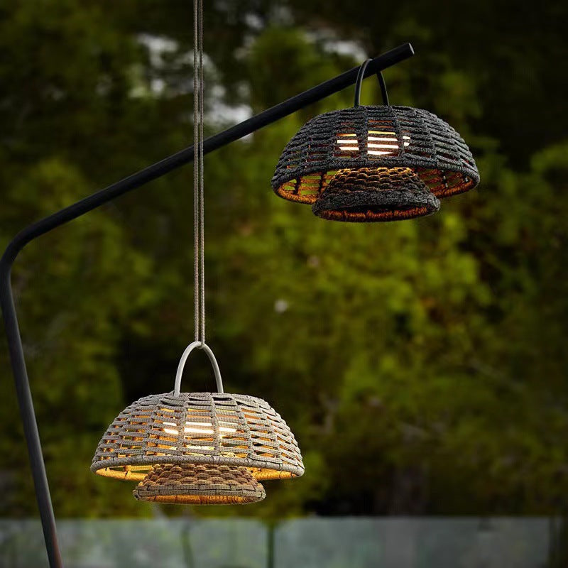 Outdoor Chandelier Garden Lamp Hanging Exposed Table Lamp Pavilion Chandelier