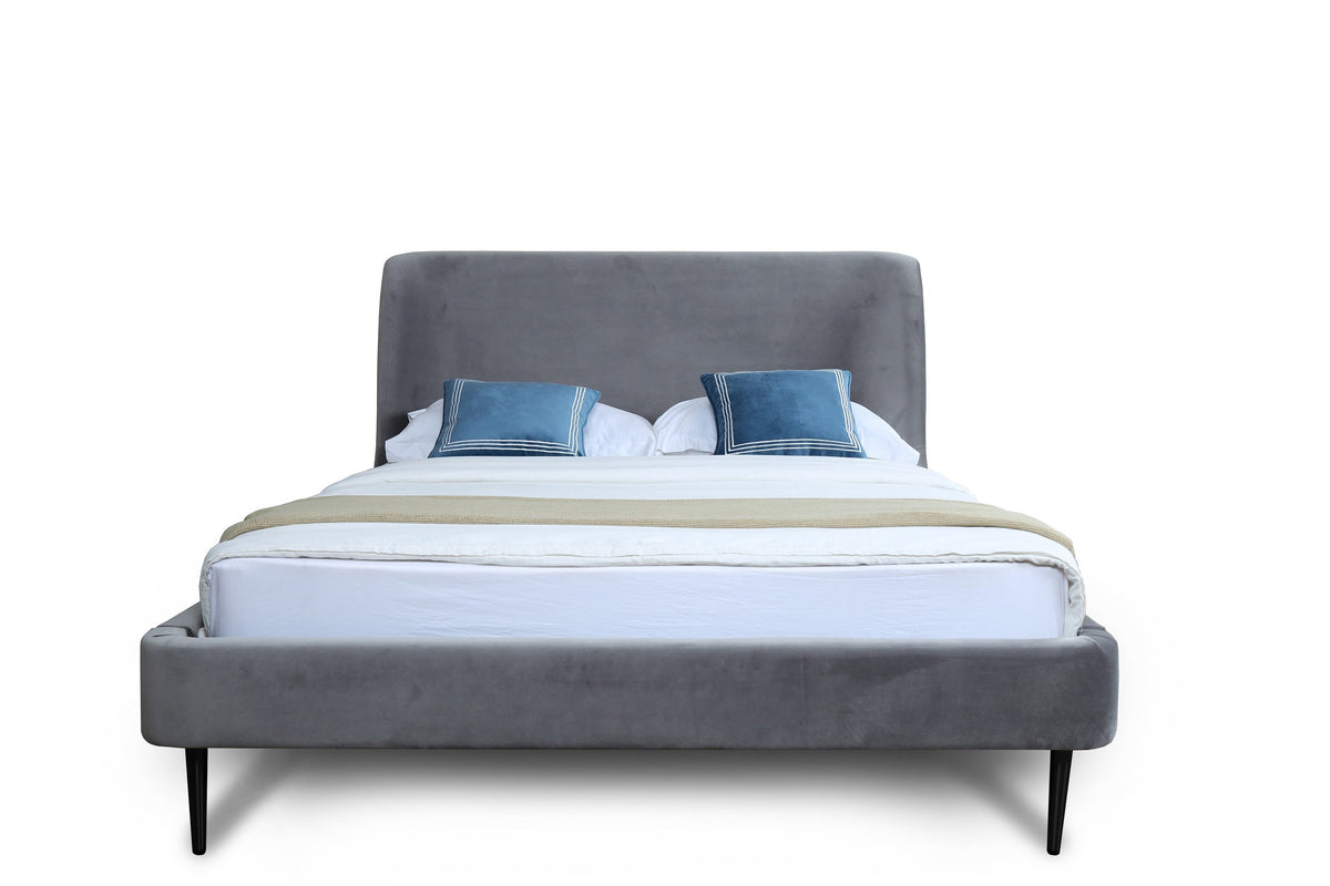 Heather Upholstered Velvet Queen Bed