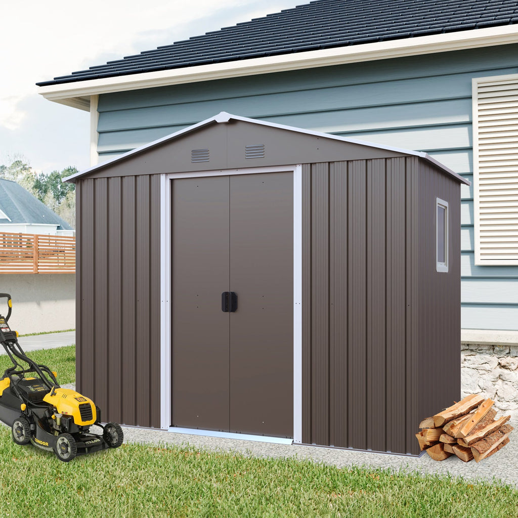 8ft x 4ft Outdoor Metal Storage Shed With Window