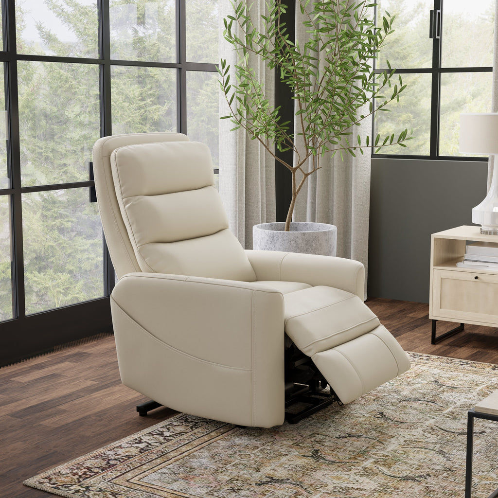 Faux Leather Power Lift Chair in Bentley Oyster